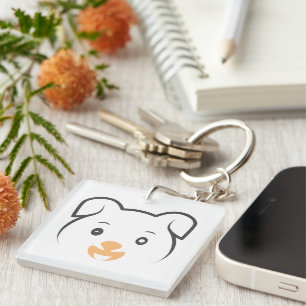 Cute Puppy Wink Keychain