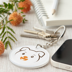 Cute Puppy Wink Keychain