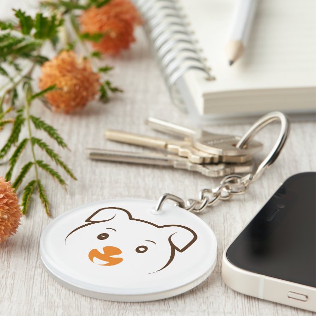 Cute Puppy Wink Keychain (Front Right)