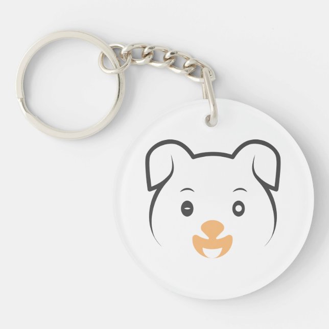 Cute Puppy Wink Keychain (Front)