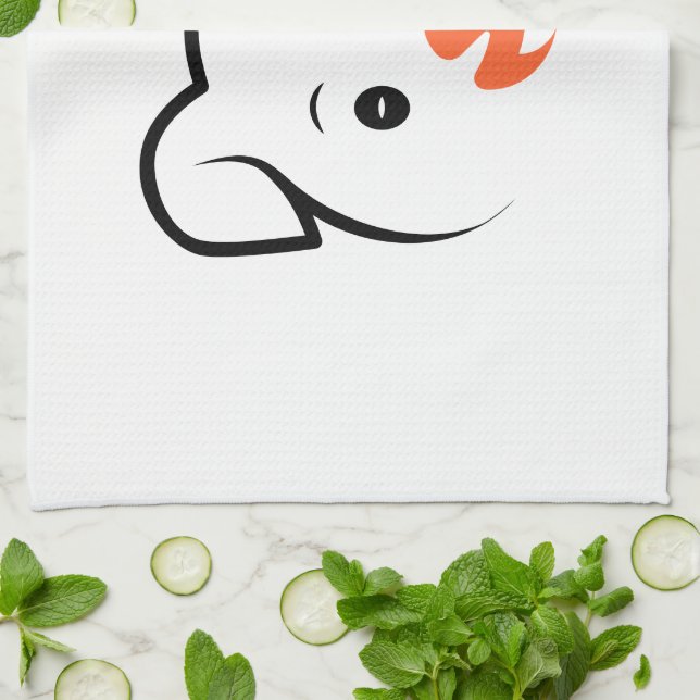 Cute Puppy Wink Kitchen Towel (Folded)