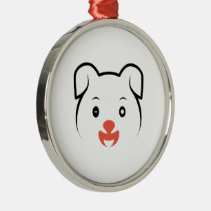 Cute Puppy Wink Metal Ornament