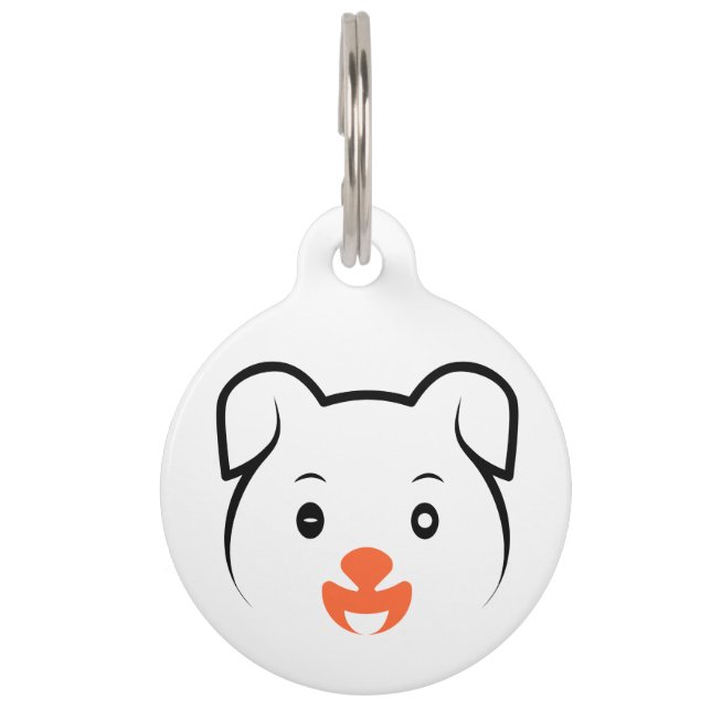 Cute Puppy Wink Pet Tag (Front)