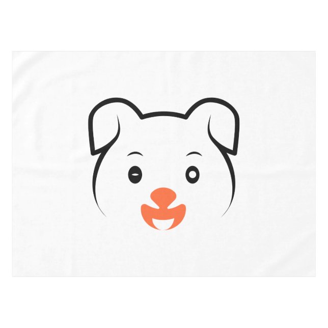 Cute Puppy Wink Tablecloth (Front (Horizontal))