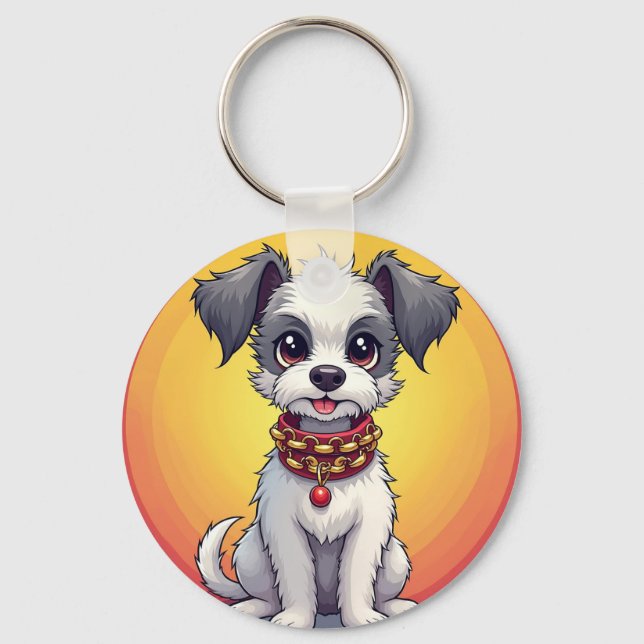 🐶 Cute Puppy With Collar For Everyday Carry 🐶 Keychain (Front)