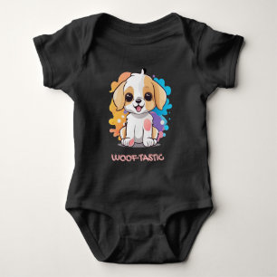 Cute Puppy with Colourful Spots Baby Bodysuit