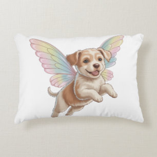 Cute Puppy with Glowing Fairy Wings — Magical Pet Accent Pillow