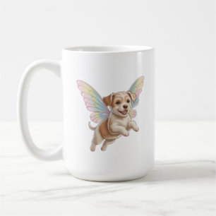 Cute Puppy with Glowing Fairy Wings — Magical Pet Coffee Mug