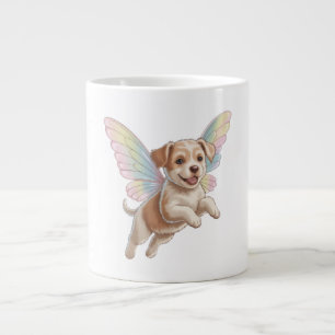 Cute Puppy with Glowing Fairy Wings — Magical Pet Large Coffee Mug