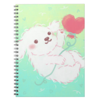 Cute Puppy with Heart Balloon Notebook