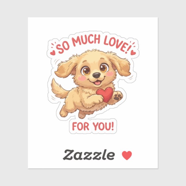 Cute Puppy with Heart Illustration (Sheet)