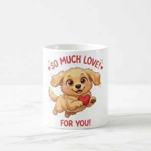 Cute Puppy with Heart Illustration Coffee Mug
