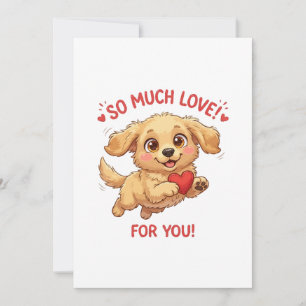 Cute Puppy with Heart Illustration Thank You Card