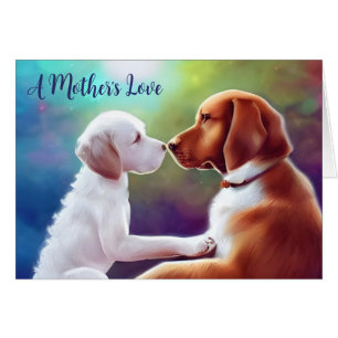 Cute Puppy with Mom Mother's Day Card