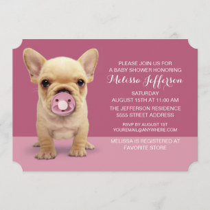 Cute Puppy with Pacifier Invitation
