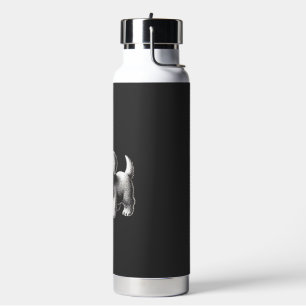 Cute Puppy with Slipper Shirt Dark Humour Dog Love Water Bottle
