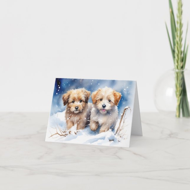 Cute Puppy Xmas Card (Front)