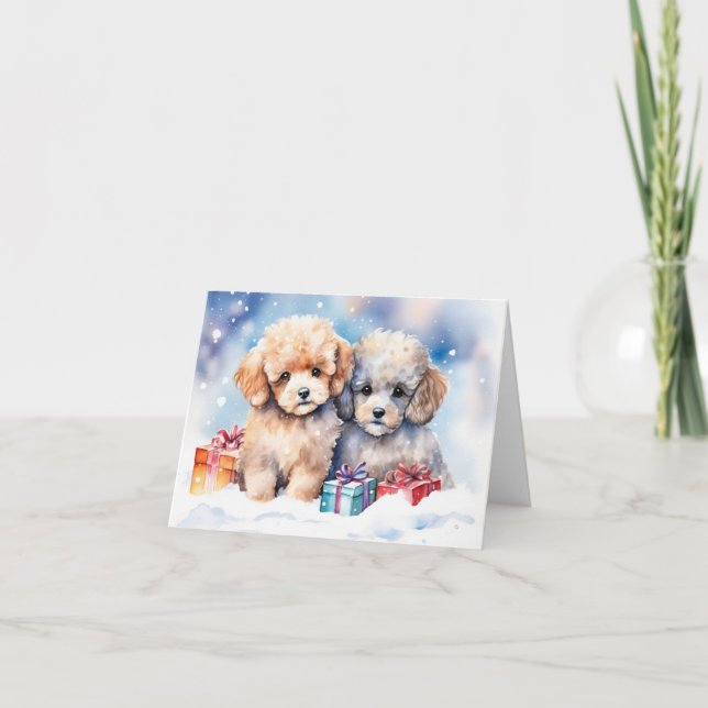 Cute Puppy Xmas Card (Front)