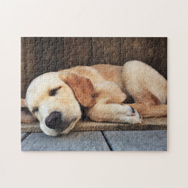 Cute Puppy Yellow Labrador Jigsaw Puzzle (Horizontal)