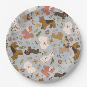 Cute Pups Paper Plate