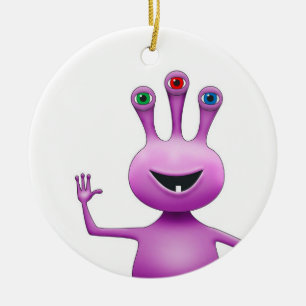 Cute Purple Alien Ornament