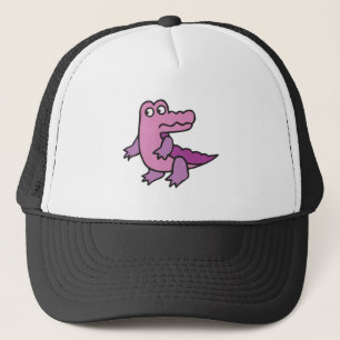 cute purple alligator trucker hat