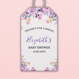 Cute Purple and Pink Spring Flowers Gift Tags