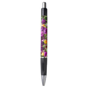 Cute purple and yellow tulips pen