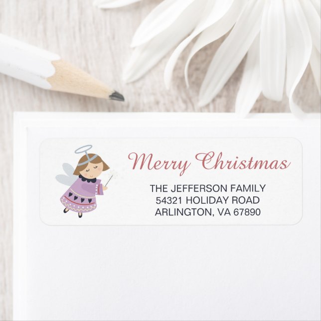 Cute Purple Angel Merry Christmas (Insitu)