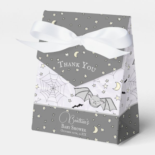 Cute Purple Baby Bats Halloween & Fall Favor Box (Front Side)