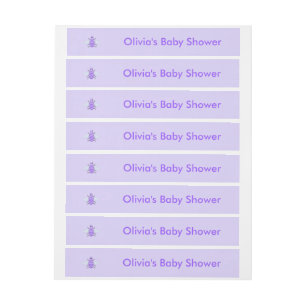 Cute Purple Baby Bee Gender Neutral Baby Shower Wraparound Address Label