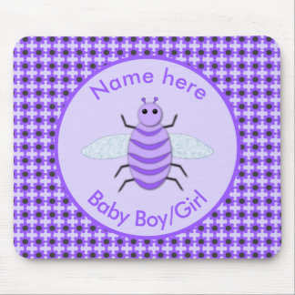 Cute Purple Baby Bee Gender Neutral Mouse Pad