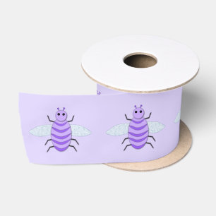 Cute Purple Baby Bee Satin Ribbon