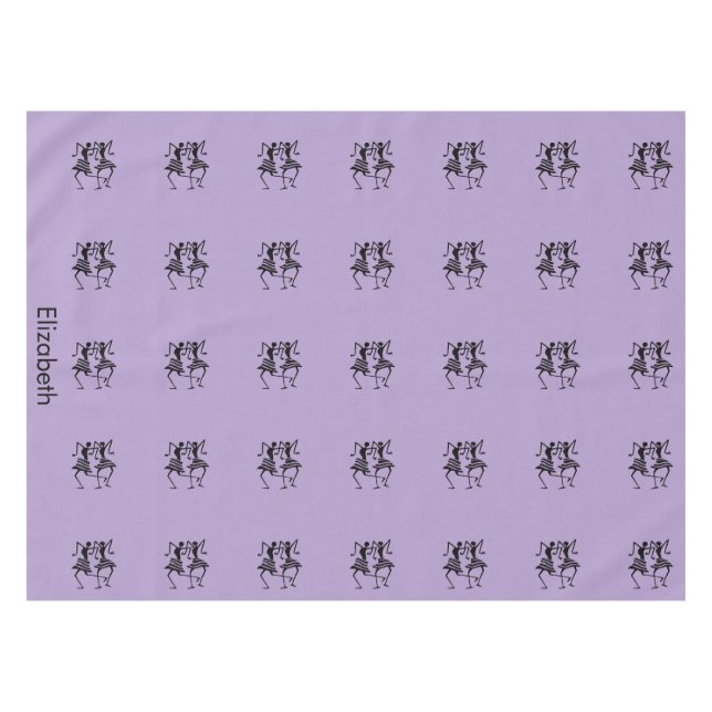 Cute Purple, black Silhouette Celebration Tablecloth (Front (Horizontal))