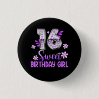 Cute Purple Black Sweet 16 Style I 16th Birthday S