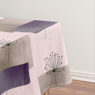 Cute purple Boho Dandelion Abstract Drawing Tablecloth