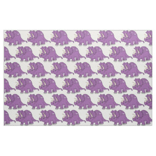 Cute Purple Cartoon Dinosaur Fabric