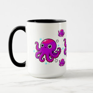Cute Purple Cartoon Octopus Ocean Marine Animal Mug