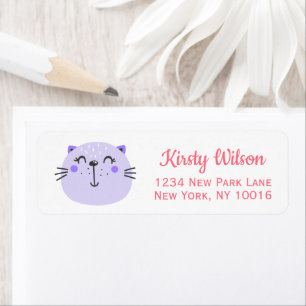 Cute Purple Cat Baby Shower