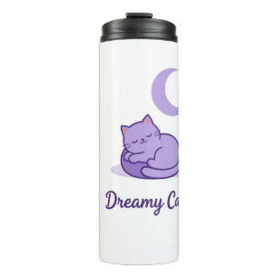 Cute Purple Cat Moon Travel Mug Gift