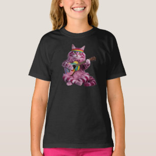 Cute Purple Cat Rocker Kids' T-Shirt