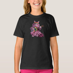 Cute Purple Cat Rocker Kids' T-Shirt