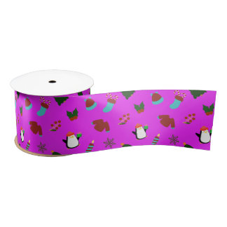Cute Purple Christmas Satin Ribbon