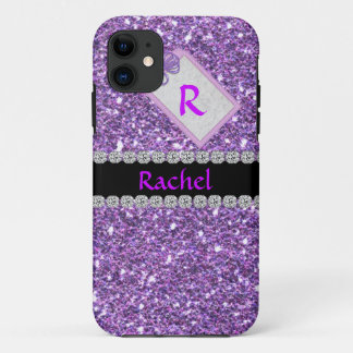 CUTE PURPLE CUSTOM BLING  I phone 5 case MONOGRAM