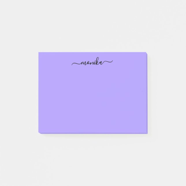 Cute Purple Custom Name Post-it Notes (Front)