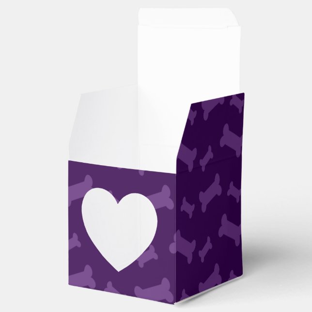 Cute purple dog bones pattern favor box (Opened)