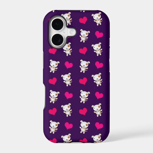 Cute purple dog hearts pattern (Back)