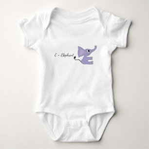 Cute Purple Elephant Baby Bodysuit - E-Elephant In