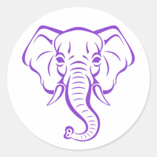 Cute Purple Elephant Mom Design For Elephant lover Classic Round Sticker