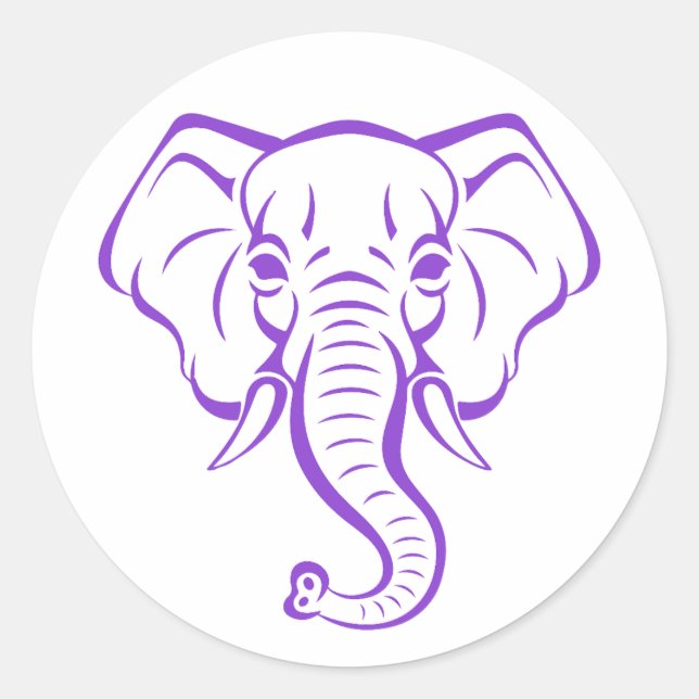 Cute Purple Elephant Mom Design For Elephant lover Classic Round Sticker (Front)